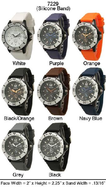 6 Geneva Silicone Strap Band Watches