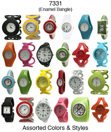 50 Assorted Geneva Enamel Bangle Watches