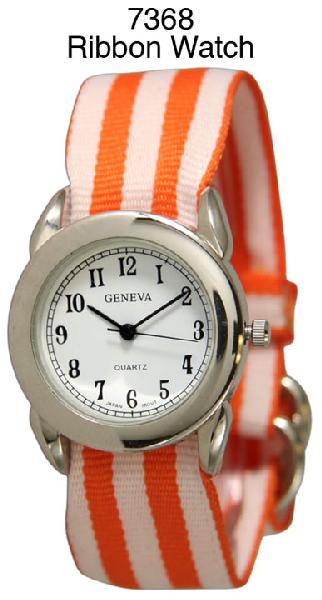 6 Geneva Cloth Band Snap Watches