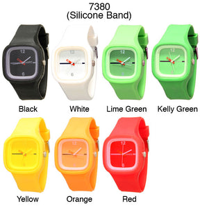 6 Geneva Silicone Band Watches