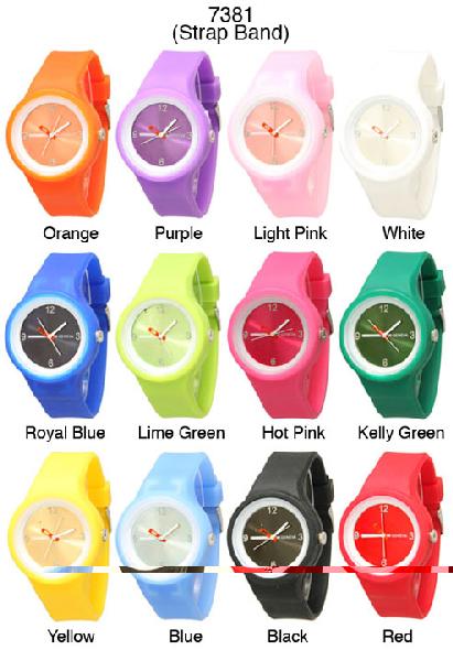 6 Geneva Silicone Band Watches