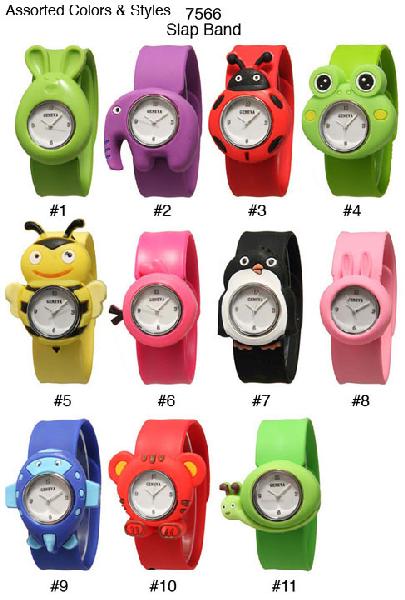 6 Assorted Geneva Slap Watches