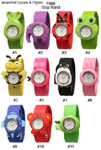 6 Assorted Geneva Slap Watches