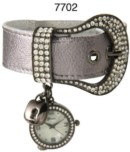 6 Geneva Charm & Buckle Strap Watches