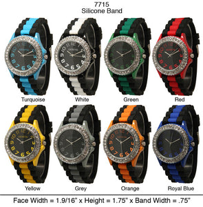 6 Geneva Silicone Band Watches