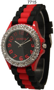 6 Geneva Silicone Band Watches