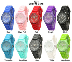 6 Geneva Silicone Band Watches