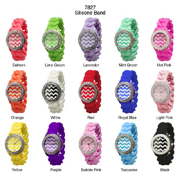 6 Geneva Silicone Band Watches