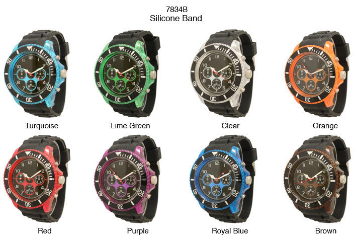 6 Geneva Silicone Band Watches