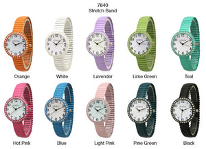 6 Geneva Stretch Band Watches