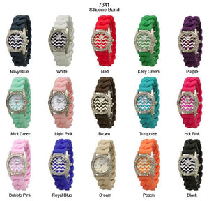 6 Geneva Silicone Band Watches