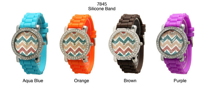 6 Geneva Silicone Band Watches