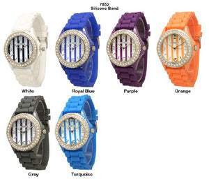 6 Geneva Silicone Band Watches