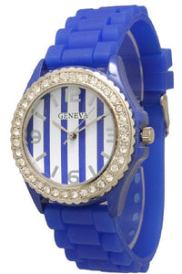 6 Geneva Silicone Band Watches