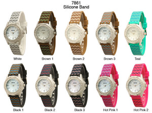 6 Geneva Silicone Band Watches