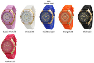 6 Geneva Silicone Band Watches