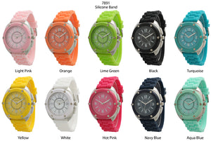 6 Geneva Silicone Band Watches