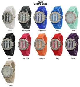 6 Geneva Silicone Band Watches