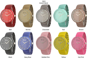 6 Geneva Stretch Band Watches