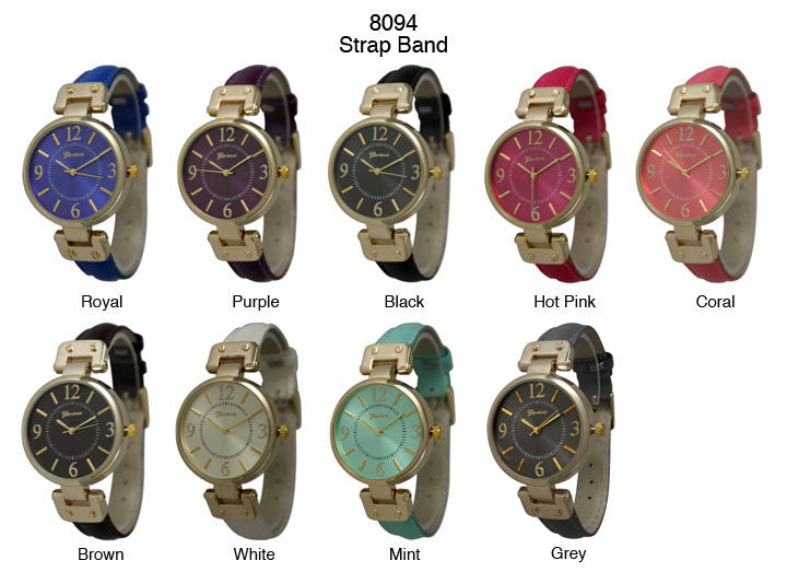 6 Geneva Strap Band Watches