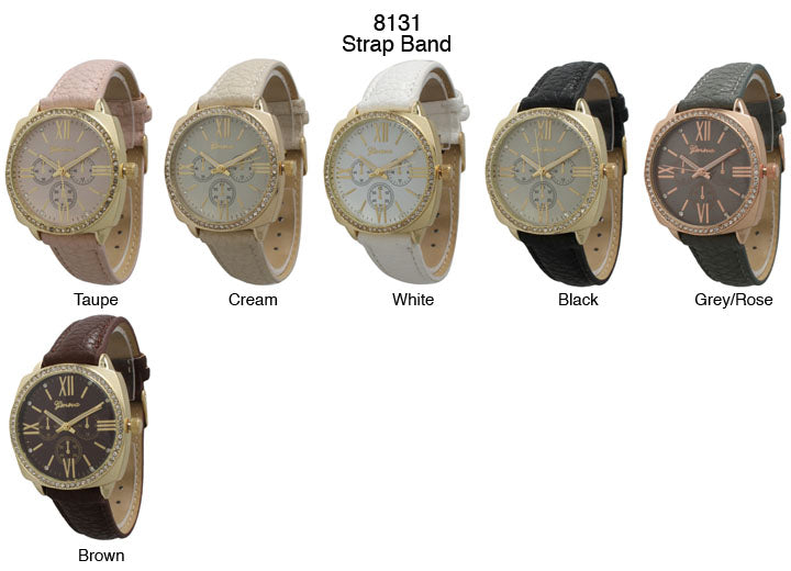 6 Geneva Strap Band Watches