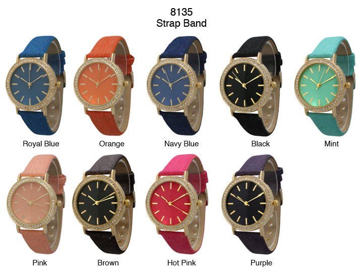 6 Geneva Strap Band Watches