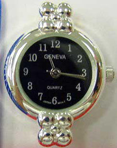 12 Geneva Silver tone contemporary style watch faces