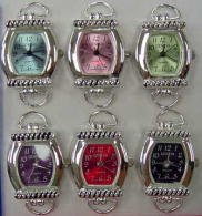 12 Silver Tone Color Loop Watch Faces