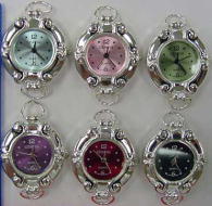 12 Silver Tone Color Loop Watch Faces