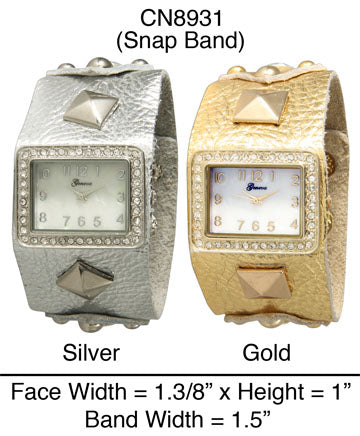 6 Geneva Leather Band Watches