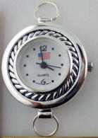 12 Silver Tone American Flag Watch Face