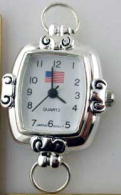 12 Silver Tone American Flag Watch Face