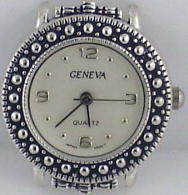 12 Silver Tone beading With Ivory Dial