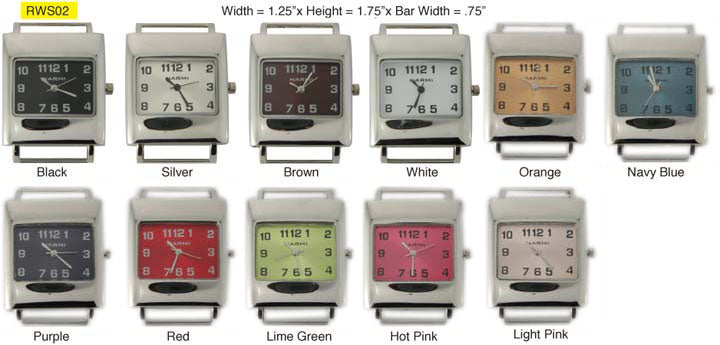 6 solid bar watch faces