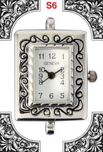 12 silver tone beading watch faces