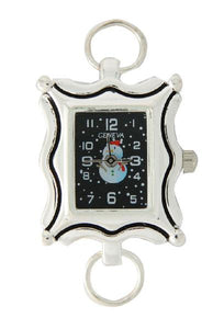 12 Silver Snow Man Watch Face with Loop