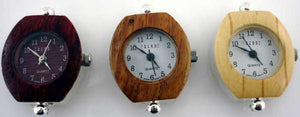 12 Silver tone Wood watch face