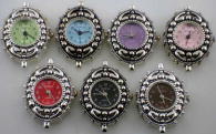 12 silver tone color face beading watch face