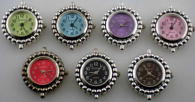 12 silver tone color face beading watch face