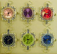 12 Watches Faces with Color Rhinestone Case & Matching Dial