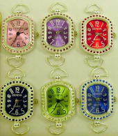 12 Oval Watches Faces with Color Rhinestone Case & Matching Dial