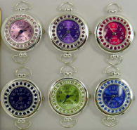 12 Round Watch Faces with Rhinestone Case & Matching Dial