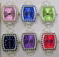 12 Watch Faces with Color Rhinestone Case & Matching Dial